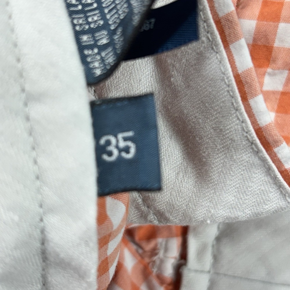 Vintage Polo Ralph Lauren Suffield Shorts Mens 35x9 Orange Gingham Check Preppy - Picture 13 of 13